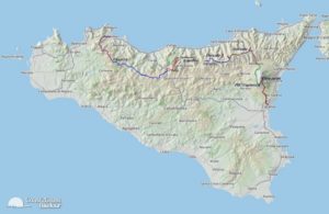 mappa palermo catania etna coast2coast bike tour