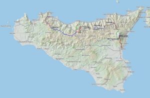 mappa palermo catania etna coast2coast bike tour