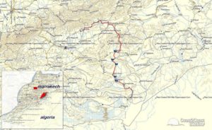 Mappa tappe Epic MArocco Tour coast2coast bike tour