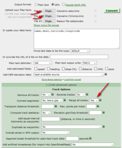 gpsvisualizer unire files